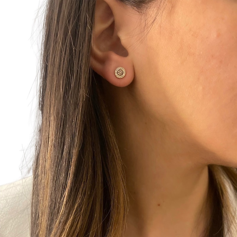Main Image 2 of Le Vian® 0.40 CT. T.W. Chocolate Diamond® and Nude Diamond™ Frame Stud Earrings in 14K Honey Gold™