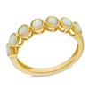 Thumbnail Image 1 of Lab-Created Opal Seven Stone Ring in 10K Gold