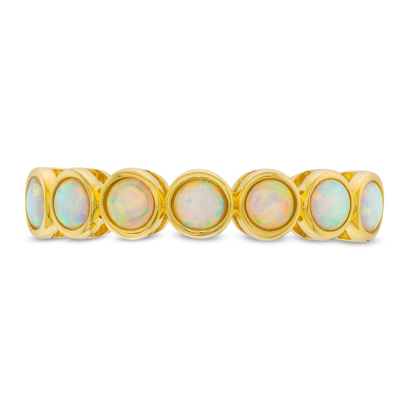 Lab-Created Opal Seven Stone Ring in 10K Gold