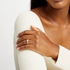 0.50 CT. T.W. Princess-Cut Certified Lab-Created Diamond Past Present Future® Engagement Ring in 14K White Gold (F/SI2)
