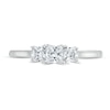 0.50 CT. T.W. Princess-Cut Certified Lab-Created Diamond Past Present Future® Engagement Ring in 14K White Gold (F/SI2)