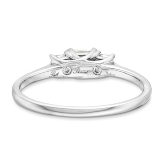 0.50 CT. T.W. Princess-Cut Certified Lab-Created Diamond Past Present Future® Engagement Ring in 14K White Gold (F/SI2)