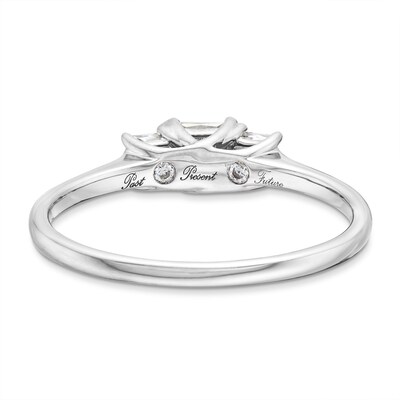 0.50 CT. T.W. Princess-Cut Certified Lab-Created Diamond Past Present Future® Engagement Ring in 14K White Gold (F/SI2)