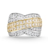 1.50 CT. T.W. Certified Lab-Created Diamond Multi-Row Chevron Band in 10K Two-Tone Gold (I/SI2)