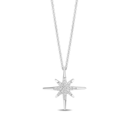 Enchanted Disney Wish 0.10 CT. T.W. Diamond North Star Pendant in Sterling Silver