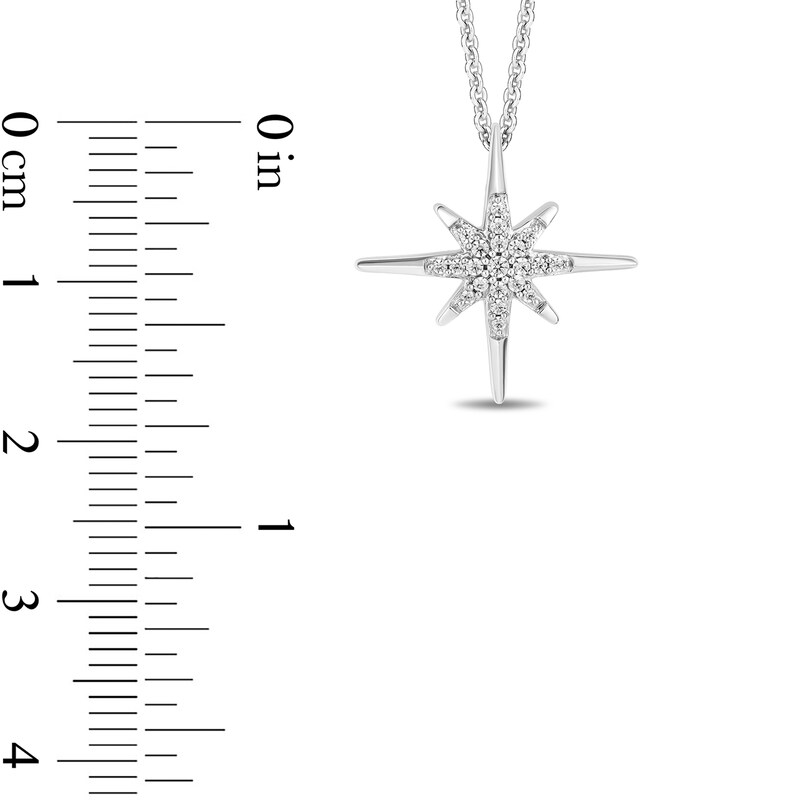 Enchanted Disney Wish 0.10 CT. T.W. Diamond North Star Pendant in Sterling Silver