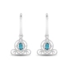 Enchanted Disney Cinderella Oval London Blue Topaz and 0.08 CT. T.W. Diamond Carriage Drop Earrings in Sterling Silver