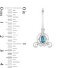 Enchanted Disney Cinderella Oval London Blue Topaz and 0.08 CT. T.W. Diamond Carriage Drop Earrings in Sterling Silver