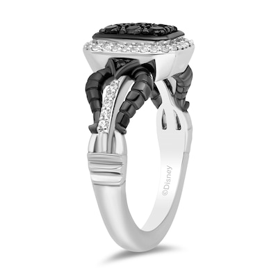 Enchanted Disney Villains Maleficent 0.45 CT. T.W. Black and White Diamond Ring in Sterling Silver