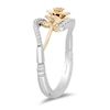 Enchanted Disney Belle 0.10 CT. T.W. Diamond Bypass Rose Ring in Sterling Silver and 10K Gold