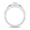 Thumbnail Image 3 of Enchanted Disney Belle 0.29 CT. T.W. Cushion-Shaped Multi-Diamond Frame Ring in Sterling Silver and 10K Gold