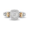 Thumbnail Image 4 of Enchanted Disney Belle 0.29 CT. T.W. Cushion-Shaped Multi-Diamond Frame Ring in Sterling Silver and 10K Gold