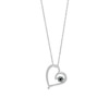 Thumbnail Image 1 of Unstoppable Love™ 0.15 CT. Black Diamond Solitaire Tilted Heart Pendant in Sterling Silver