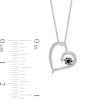 Thumbnail Image 3 of Unstoppable Love™ 0.15 CT. Black Diamond Solitaire Tilted Heart Pendant in Sterling Silver