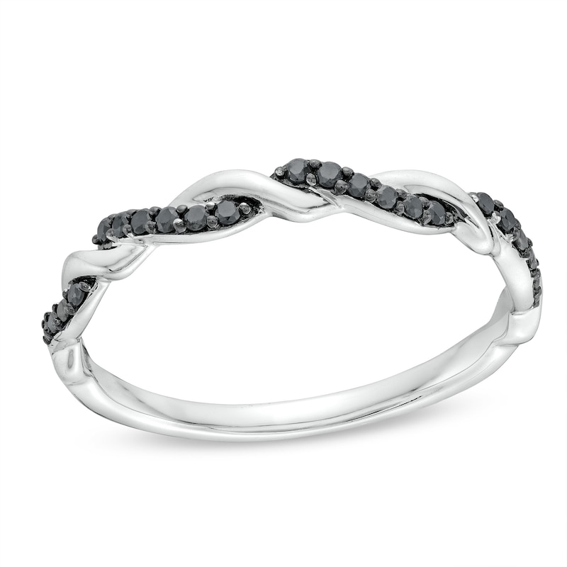 Main Image 1 of Circle of Gratitude® Collection 0.065 CT. T.W. Black Diamond Polished Twist Band in Sterling Silver