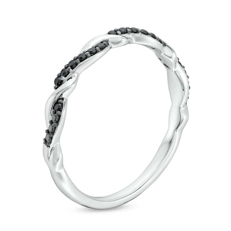 Main Image 3 of Circle of Gratitude® Collection 0.065 CT. T.W. Black Diamond Polished Twist Band in Sterling Silver