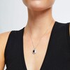 Thumbnail Image 2 of Emerald-Cut Black Lab-Created Sapphire and White Lab-Created Sapphire Ornate Frame Pendant in Sterling Silver