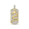 Thumbnail Image 1 of 1.00 CT. T.W. Diamond Dragon Dog Tag Necklace Charm in 10K Gold