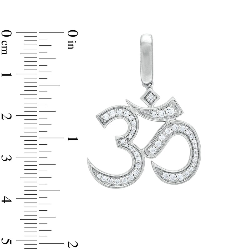 Men's 0.50 CT. T.W. Diamond Om Necklace Charm in 10K White Gold|Peoples Jewellers