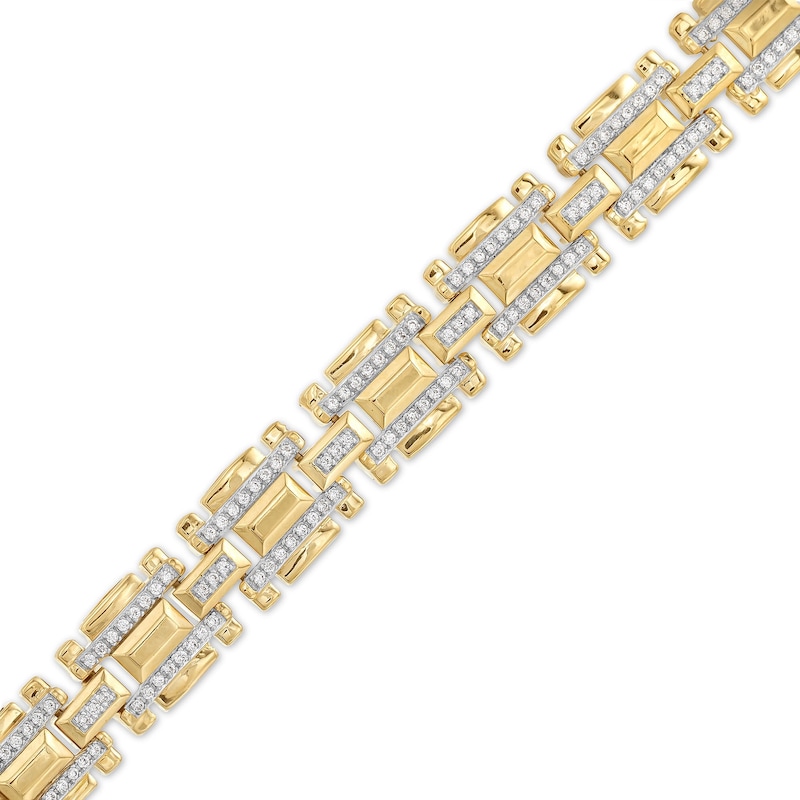Main Image 1 of Men's 1.00 CT. T.W. Diamond Links Bracelet in 10K Gold - 8.5"
