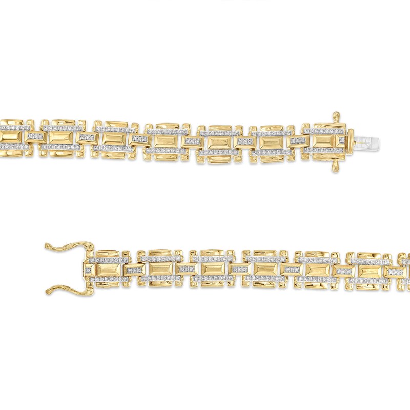 Main Image 3 of Men's 1.00 CT. T.W. Diamond Links Bracelet in 10K Gold - 8.5"