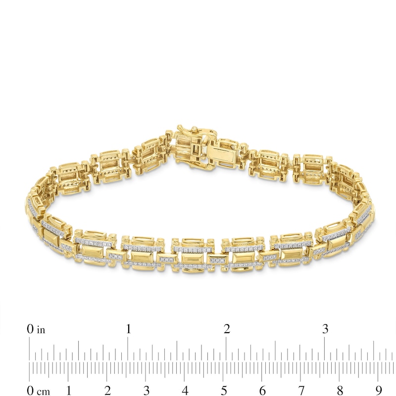 Men's 1.00 CT. T.W. Diamond Links Bracelet in 10K Gold - 8.5"|Peoples Jewellers