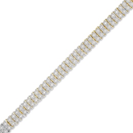 Men's 1.00 CT. T.W. Diamond Miracle Double Row Bracelet in 10K Gold - 8.5&quot;