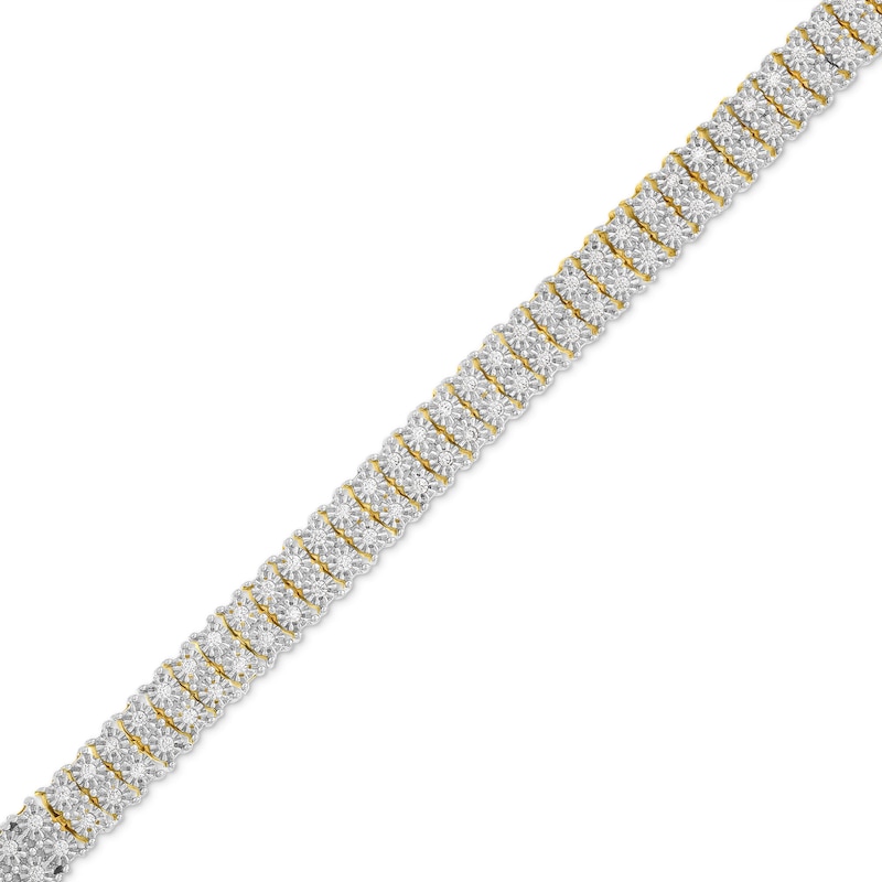 Men's 1.00 CT. T.W. Diamond Miracle Double Row Bracelet in 10K Gold - 8.5"|Peoples Jewellers