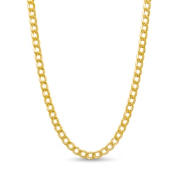 Men's 5.6mm Curb Chain Necklace in Hollow 10K Gold - 22"