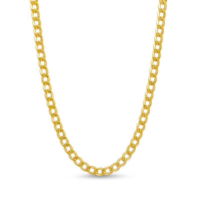 Men's 4.6mm Curb Chain Necklace in Hollow 10K Gold - 22"|Peoples Jewellers