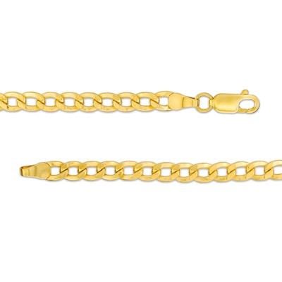 Men's 5.6mm Curb Chain Necklace in Hollow 10K Gold - 22"