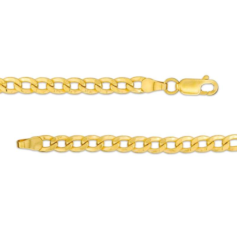 Main Image 3 of Men's 5.6mm Curb Chain Necklace in Hollow 10K Gold - 22"