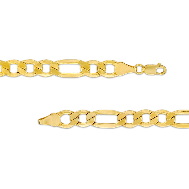 Main Image 3 of Men's 6.2mm Figaro Link Chain Necklace in Hollow 10K Gold - 22"