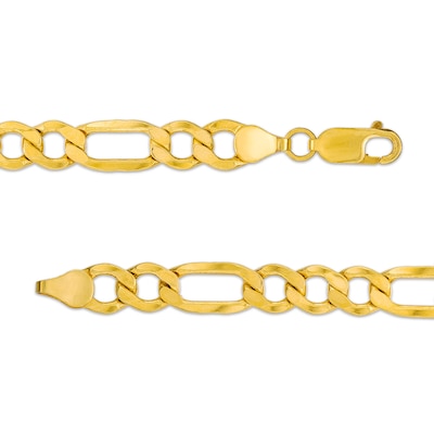 Men's 7.6mm Figaro Link Chain Necklace in Hollow 10K Gold - 24"
