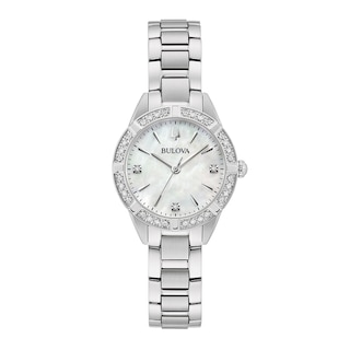 Ladies' Bulova Sutton 0.05 CT. T.W. Diamond Watch with Mother-of-Pearl Dial (Model: 96R253)