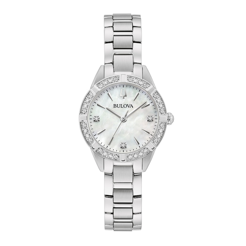 Ladies' Bulova Sutton 0.05 CT. T.W. Diamond Watch with Mother-of-Pearl Dial (Model: 96R253)