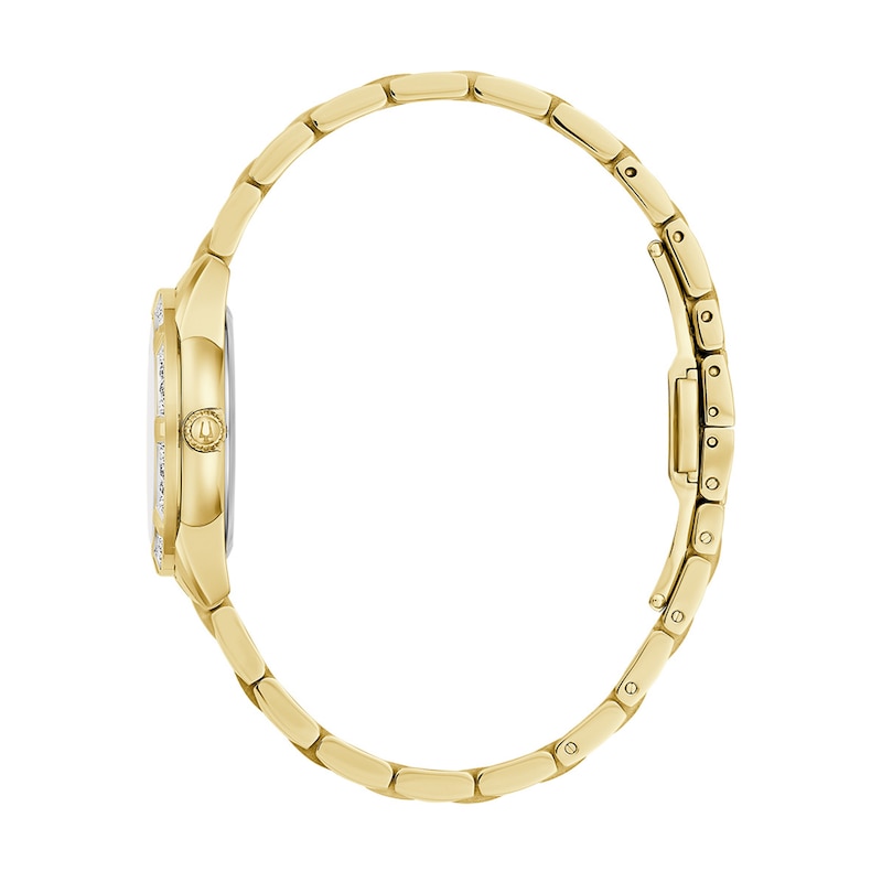 Main Image 2 of Ladies' Bulova Sutton 0.05 CT. T.W. Diamond Gold-Tone Watch with Mother-of-Pearl Dial (Model: 98R297)