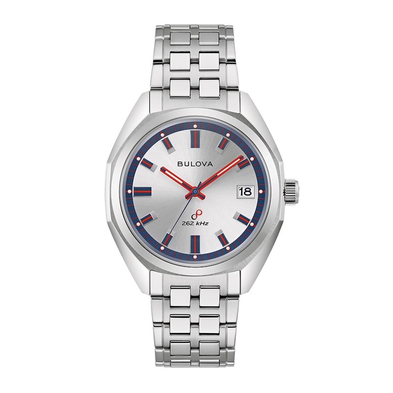 Main Image 2 of Men's Bulova Jet Star Interchangeable Strap Watch with Red and Blue Accent Dial (Model: 96K112)