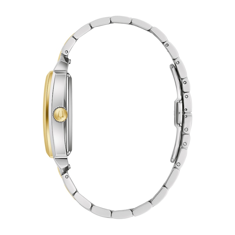 Main Image 2 of Men's Bulova Sutton Two-Tone Watch with Rectangular White Dial and Skeleton Heart (Model: 98A308)