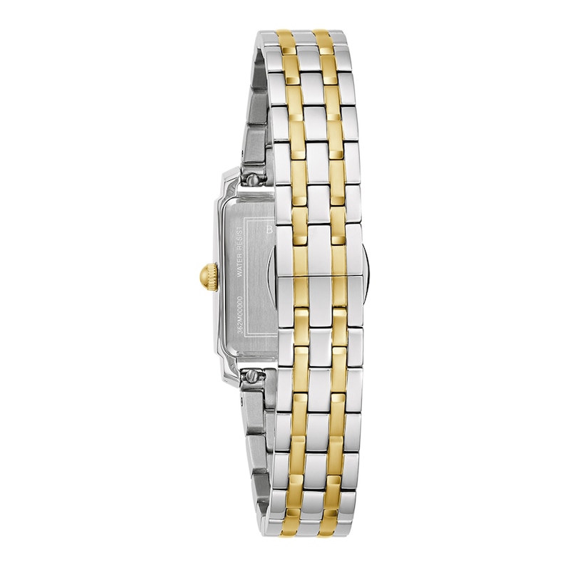Main Image 3 of Ladies' Bulova Sutton Two-Tone Watch with Rectangular Mother-of-Pearl Dial (Model: 98L308)