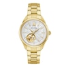 Thumbnail Image 1 of Ladies' Bulova Sutton Gold-Tone Watch with Mother-of-Pearl Dial and Skeleton Heart (Model: 97L172)