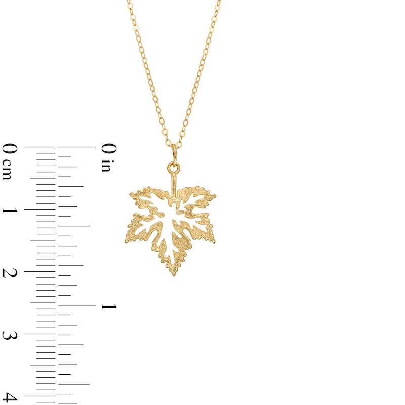 Main Image 4 of Maple Leaf Pendant in 10K Gold