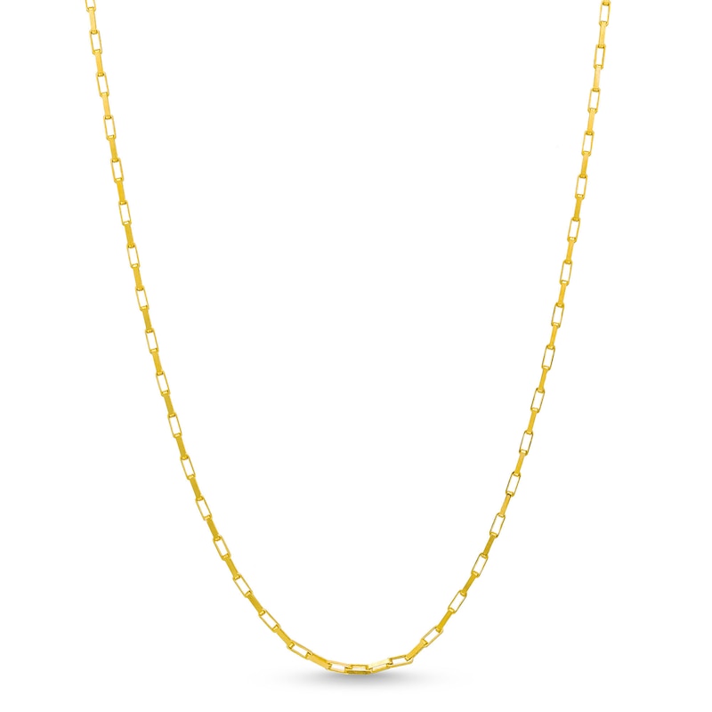 1.5mm Paper Clip Chain Necklace in Solid 10K Gold - 18"
