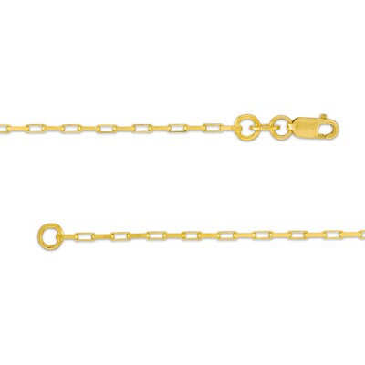 1.5mm Paper Clip Chain Necklace in Solid 10K Gold - 18"