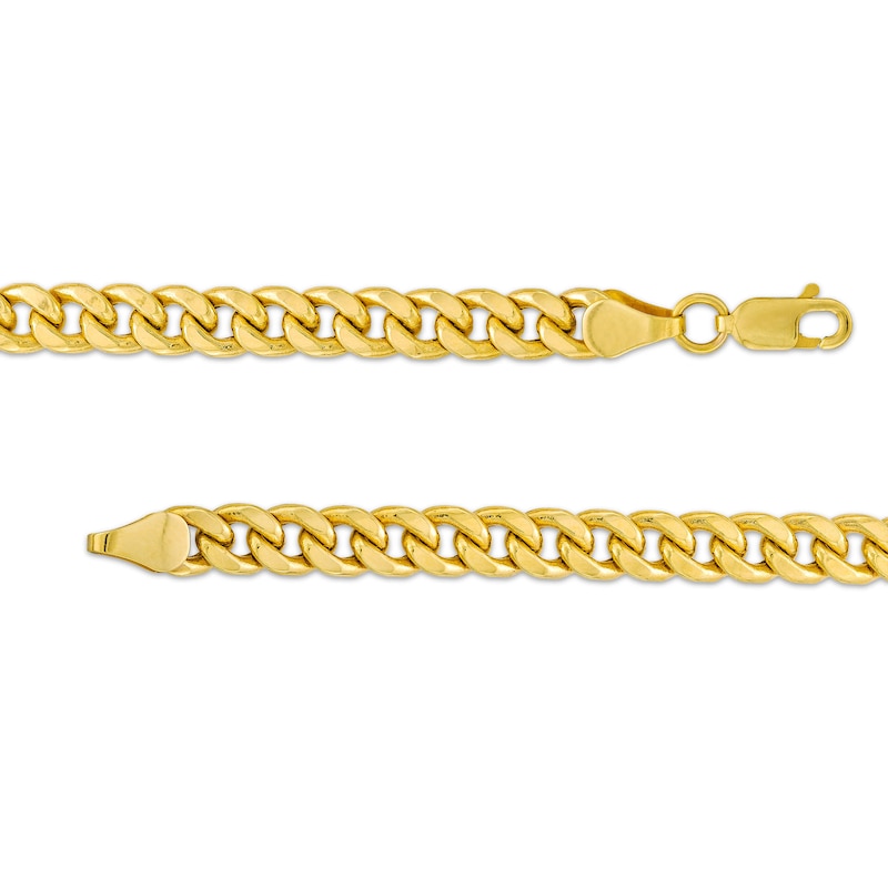 Men's 5.4mm Curb Link Bracelet in Hollow 10K Gold - 8.5"