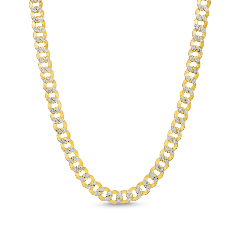 Men's 6.3mm Flat Curb Link Necklace in Hollow 10K Gold - 22"|Peoples Jewellers