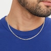 Thumbnail Image 2 of Men's Diamond-Cut 3.3mm Figaro Chain Necklace in Hollow 10K White Gold - 18"