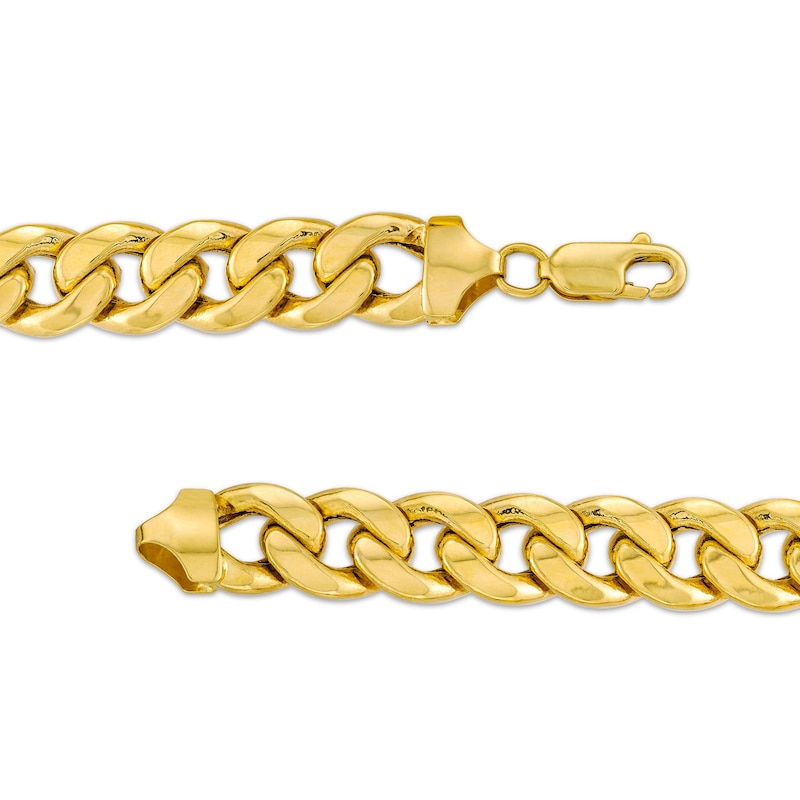 Main Image 3 of Men's 9.2mm Cuban Curb Link Bracelet in Semi-Solid 10K Gold - 8.5"