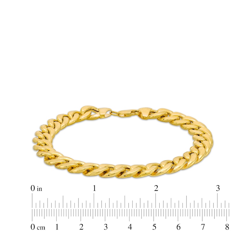 Main Image 4 of Men's 9.2mm Cuban Curb Link Bracelet in Semi-Solid 10K Gold - 8.5"
