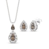 Thumbnail Image 0 of Le Vian® 0.35 CT. T.W. Chocolate Diamond® and Nude Diamond™ Frame Pendant and Stud Earrings Set in 14K Vanilla Gold™